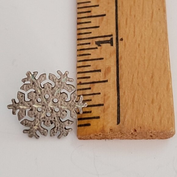 Sterling Silver Snowflake Stud Earrings - Picture 7 of 7